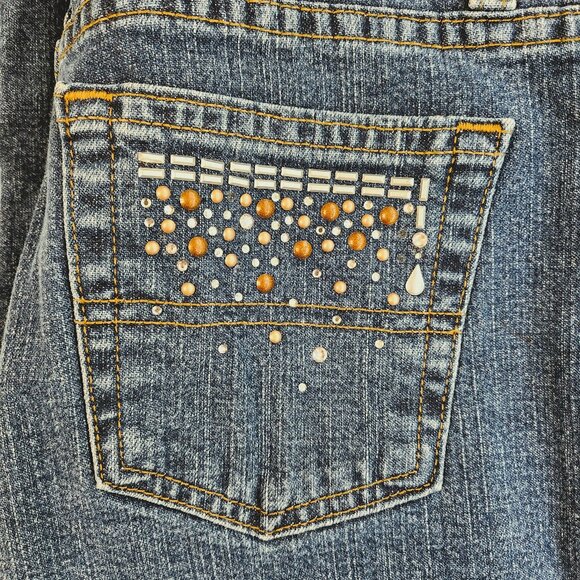 Rhinestone Embellished Blue Jeans for Ladies & Young Adults - Picture 5 of 8